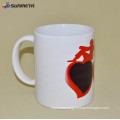 11oz ceramic white sublimation mug with heart color changing